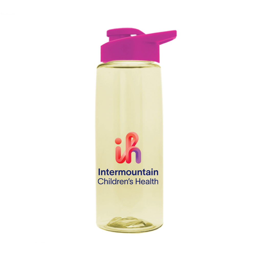 Tritan Bottle Yellow, Magenta Lid 